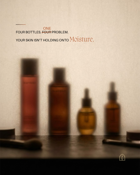 The serum pressed into skin in natural light