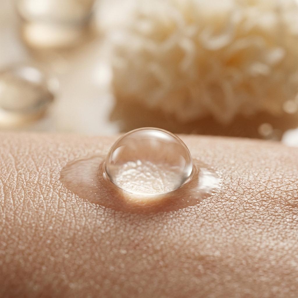 Snow Mushroom Serum close-up texture — dewy hydrating face serum India Silk Route