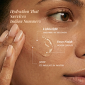 Snow Mushroom Hydrating Serum applied on Indian skin showing dewy finish — buy face serum India
