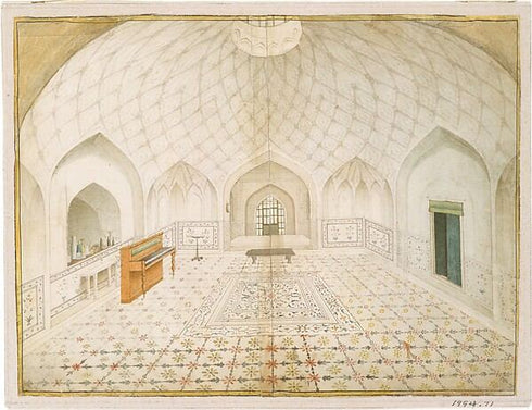 Interior of the hammam at the Red Fort, Delhi, about the 1830s