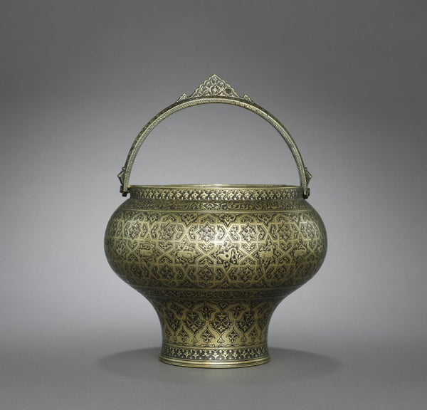 An engraved brass bath pail from Isfahan
